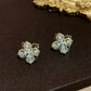 Clover Stud Earring - Gold Vermeil with Zircon - Design inspired by Wheel of Fortune
